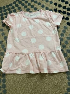 Carter’s Kids Girl’s Pink White Polka Dot Top Size 5 - Picture 1 of 3