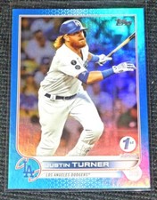 2022 Topps 1st Edition Series 1 Justin Turner #257 Dodgers Blue Foil #d 3/5