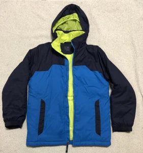 LL Bean Thinsulate Hooded Winter Parka Jacket Girls L14-16 Colorblock Blue Ski - Picture 1 of 7