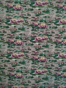 Lily Pad Mosaic Pattern Cotton Fabric 22X44 Inch - Picture 1 of 3