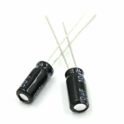 10pcs 10uF 50V 10MFD 50WV NP (Non Polarized) 5x11mm Electrolytic Capacitor - image 1 of 3
