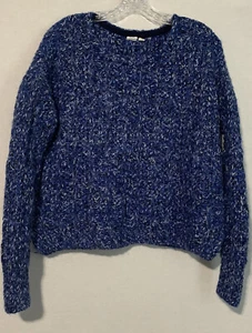Gap | Women's Size Small | Blue White Wool Alpaca Blend Sweater Pullover - Picture 1 of 7