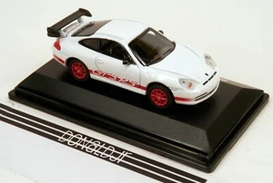 Real-X Porsche 911 GT3 RS 996 ruedas blancas/rojas escala 1/72 diecast con estuche - Imagen 1 de 2