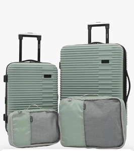 kensie Women's Hillsboro Luggage & Travel Bags, Green Granite, 4 Piece Set - Picture 1 of 8