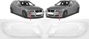 PAIR HEADLIGHT LAMP GLASS LENS COVER FOR BMW 3 E90 E91 LCI 2008-2011 XENON - Picture 1 of 10