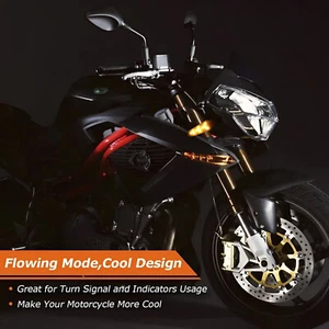 4Pcs Motorcycle Turn Signal Light IP65 Waterproof Motorcycle Flowing Turn ៚ - Picture 1 of 12