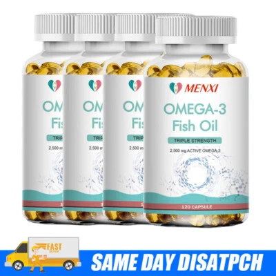 Cápsulas blandas de aceite de pescado Omega 3 fuerza extra 3600 mg EPA y DHA salud del corazón y el cerebro Foto 1 de 4