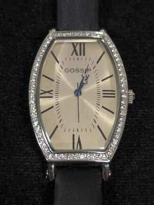 Gossip Womans Gold Tone Dial Crystal Accent Silver Tone Case Leather Band Watch - Image 1 of 4