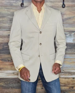 Banana Republic Linen Cotton Blend Beige Blazer Jacket 38R - Picture 1 of 10