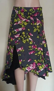 Kenzo Jeans Floral Asymmetrical Cotton Skirt Size 36 UK 8 US 4 - Picture 1 of 8