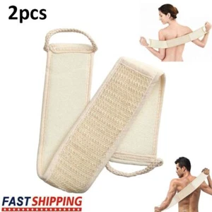 2x Scrubber Schiena Bagno Doccia Cinghia Loofah Spa Spazzola Pelle Spugna Corpo Esfoliante - Foto 1 di 12