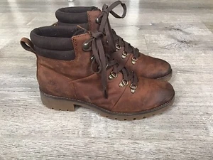 Timberland Womens Ellendale Hiking Boots Size 9.5 Leather A1R3D Brown Ankle Boot - Picture 1 of 11