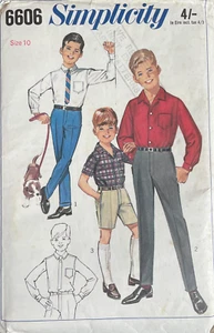 Simplicity Vintage 1966 Jungen Hose Shirt Shorts Muster 6606 10 Jahre ungeschnitten - Bild 1 von 2