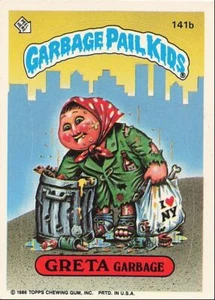 1986 Topps Garbage Pail bambini Greta Garbage #141B - Foto 1 di 2