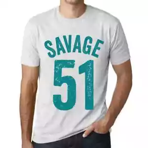 Men's Graphic T-Shirt Savage 51 51st Birthday Anniversary 51 Year Old Gift 1973 - Picture 1 of 7