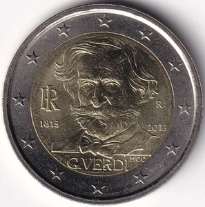 2 Euro Gedenkmünze Italien - 2013 - "200. Geburtstag v. Guiseppe Verdi" - Bild 1 von 2