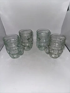 Hengstenberg German Mustard Drinking Glasses Barrel Mugs Steins 9oz Set Of 4 - Picture 1 of 9