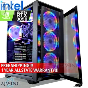 High Performance RGB Fan Gaming PC i7-8700K RTX3050 32GB 1TB SSD Windows 11 WIFI - Picture 1 of 13