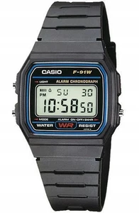 Reloj digital Casio Class F91 Water Splush F91 look con correa de resina en negro - Imagen 1 de 3