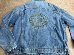 Vintage UAW Union Made In USA Size Large Embossed Jean Jacket!!! Nice Condition! - Picture 1 of 11