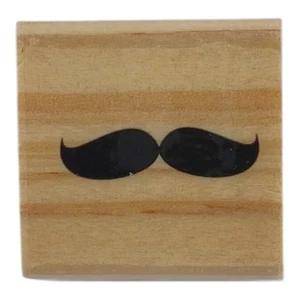 Hampton Art ausgefallener Schnurrbart Holz montiert Gummistempel Basteln Journaling - Bild 1 von 5