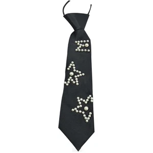 Punk Unisex Necktie With Dazzling Pearls Soft Polyester For Any Occasion - Picture 1 of 8