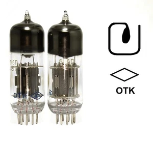 2pcs 6N6P ECC99 E182CC Triode Tube OTK - Same Date Code 05-1975 - Gold Grid USSR - Picture 1 of 4
