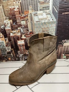 Womens 10 M Circle G Corral Brown Oiled Leather Ankle Booties Heel Boots P5020 - Picture 1 of 10
