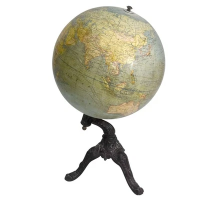 Globe terrestre ancien socle fonte Gerard Barrère et Thomas Paris (à restaurer) - Photo 1/4