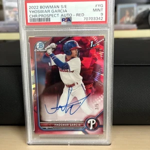 2022 Red 2/5 Bowman 1st Yhoswar Garcia Auto #YG🔥PSA - Picture 1 of 3