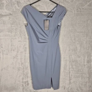 BNWT Women's Forcast Grey Stretch Dress Ruched Size 8 - Picture 1 of 4