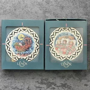 Lenox Twas the Night Before Christmas Ornaments Series 2nd & 4th Set 2 Porcelain - Picture 1 of 3