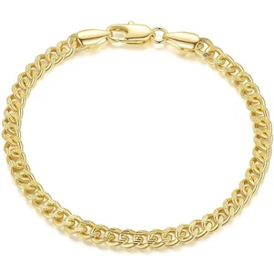 14K Gold Bracelets for Women Men Gold Cuban Link Chain Bracelets Dense Bracel... - Picture 1 of 7