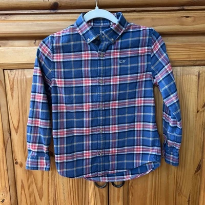Vineyard Vines Plaid Flannel Boys Button Up Shirt Size Small 8-10 - Image 1 of 4