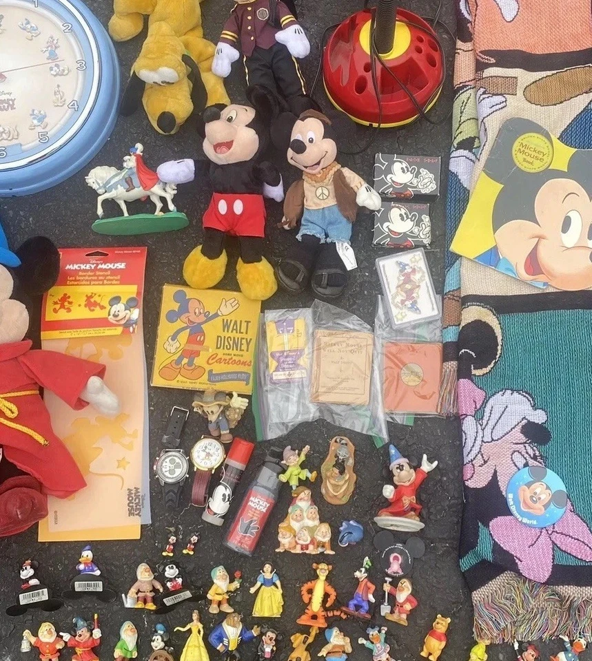 VINTAGE 50+ DISNEY Collectible LOT - Mickey Mouse Toys Clock Light Watches READ - Image 1 of 4