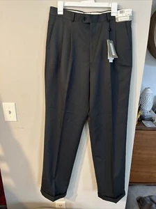 Pantalone elegante uomo Louis Raphael nuovo etichette plissettato grigio scuro 34x34 poli lana bello - Foto 1 di 16