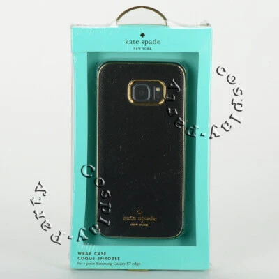 Funda protectora de cuero Saffiano envolvente Kate Spade para Samsung Galaxy S7 Edge - negra Foto 1 de 4