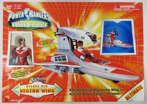 Neu "DELUXE RED VECTOR WING" Power Rangers Time Force BANDAI 2001 Figur & Flugzeug - Bild 1 von 3