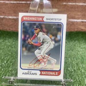 2023 Topps Heritage CJ Abrams Red Ink Autograph /74 Nationals - Picture 1 of 4