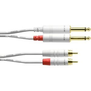 CORDIAL - CFU 1.5 PC-SNOW - Câble Audio Blanc 2x Jack 6,35 mm Mono / 2x RCA - 1,