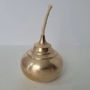 Vintage massive Messing Träne Öllampe MCM Boho Indien Regency Landhaus Küstenhütte - Bild 1 von 11