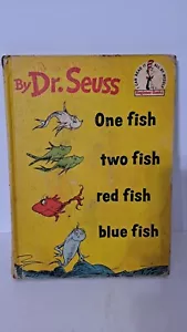 Vintage Dr Seuss One Fish Two Fish Red Fish Blue Fish 1960 First Edition Book - Imagen 1 de 14