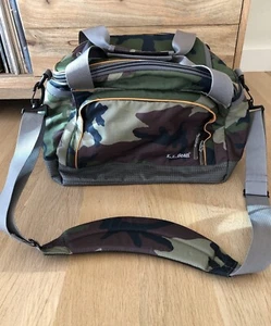 LL Bean Camo Green Fishing Bag And Cooler On top Camouflage Duffle Weekender - Picture 1 of 16