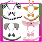 Animal Costume Headband Bow Tie Tails Set Zoo Party Performance Kids Accessories