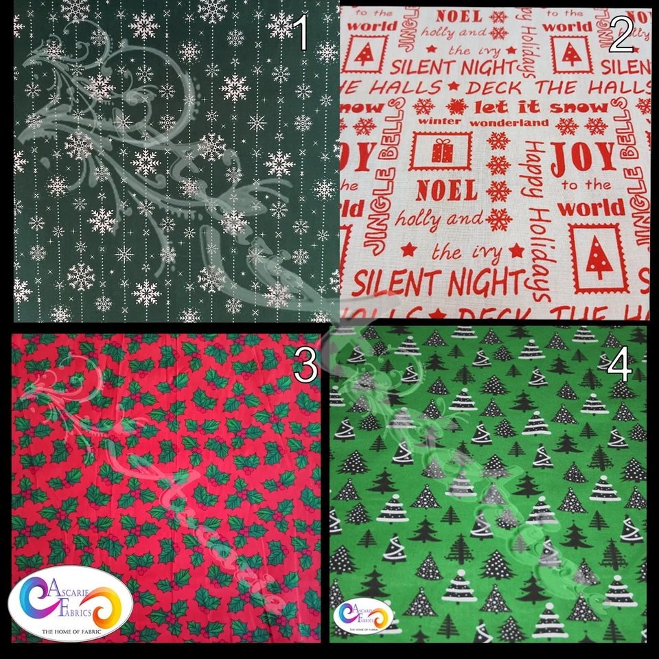 Christmas Fun Polycotton Quality Fabric Craft Bunting Dress 45" - Image 1 of 1