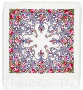 Pavlovo Posad Schal Tuch Wolltuch Wollschal Fransen 3 Farben 89x89 cm 1345