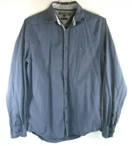 Tommy Hilfiger Chemise Homme Manches Longues Bleu Décontracté Taille S - Imagen 1 de 8