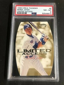 Derek Jeter 1998 Circa Thunder Limited Access Card #8 PSA 8 NM-MT Yankees POP 2 