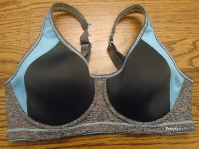 Freya Sonic u/w blue & gray high impact sports bra US 30D Style AA4892 NEW - Image 1 of 4