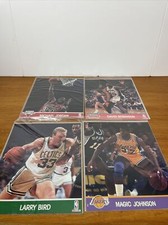1991 NBA Hoops Action Photo 8x10" Lot Of 4 Sealed Jordan Magic Bird Robinson